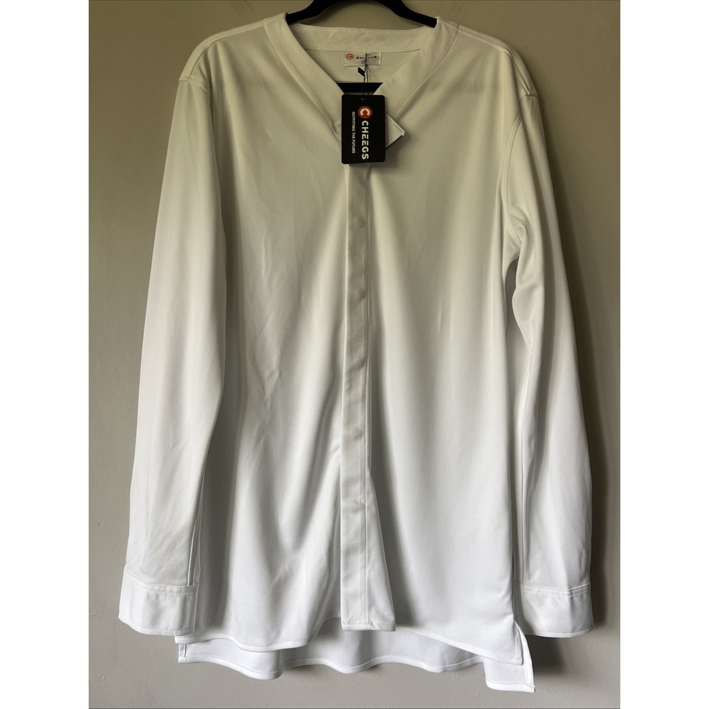 Cheegs Men's Slim Fit Collarless Dress Shirt White Size XXL NWT